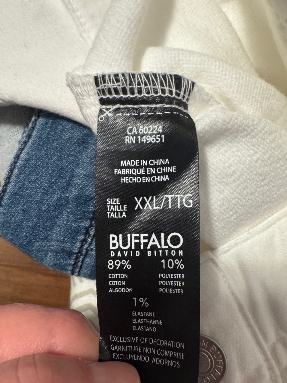 Buffalo David Bitton White and Blue French terri Denim Jacket Duo - Picture 8 of 8